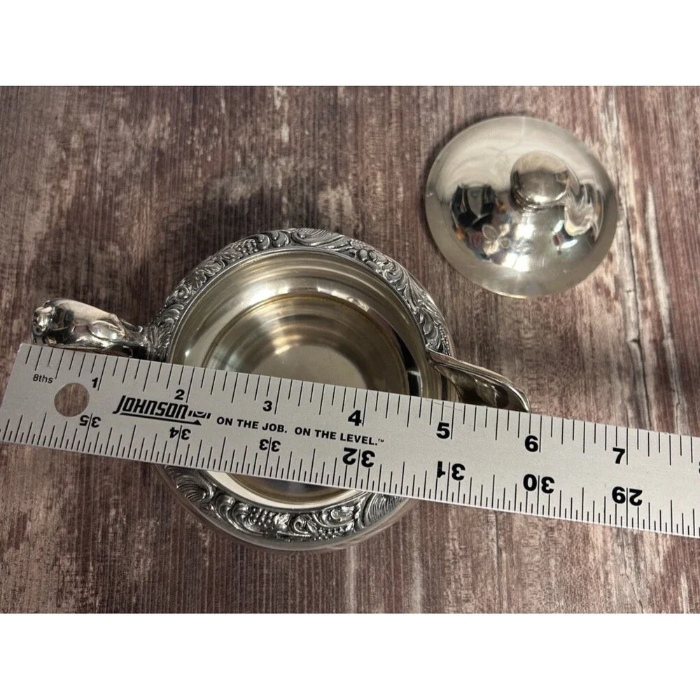 VTG Wilcox New Beverly Manor Silver Plate Creamer & Lid #1304 Polished Intricate
